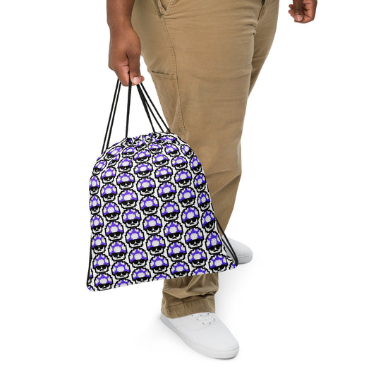 Purple Shroomate Drawstring Bag