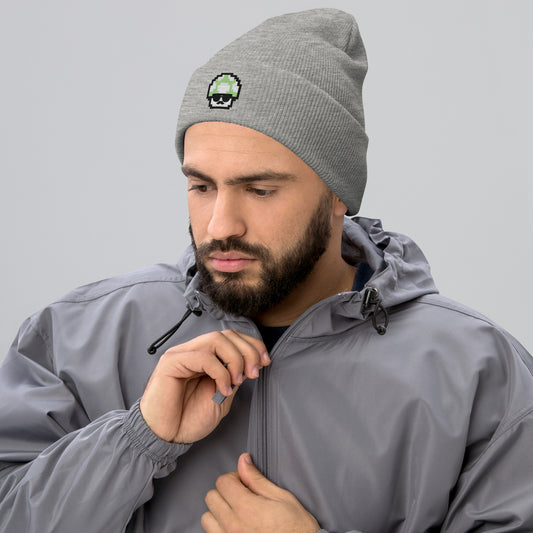 Green Shroomate Cuffed Beanie