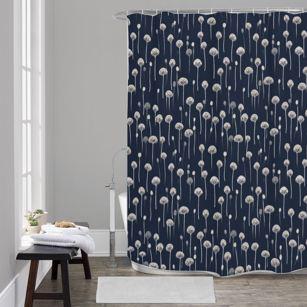 Micro Morels Shower Curtain