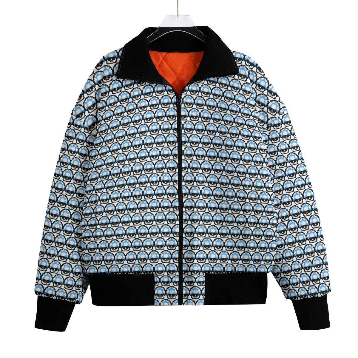 Men's Blue Shroomate Knitted Fleece Bomber Jacket *BEST SELLER*