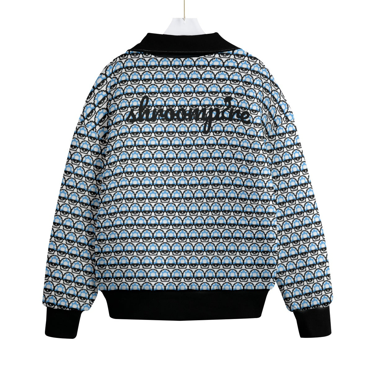 Men's Blue Shroomate Knitted Fleece Bomber Jacket *BEST SELLER*
