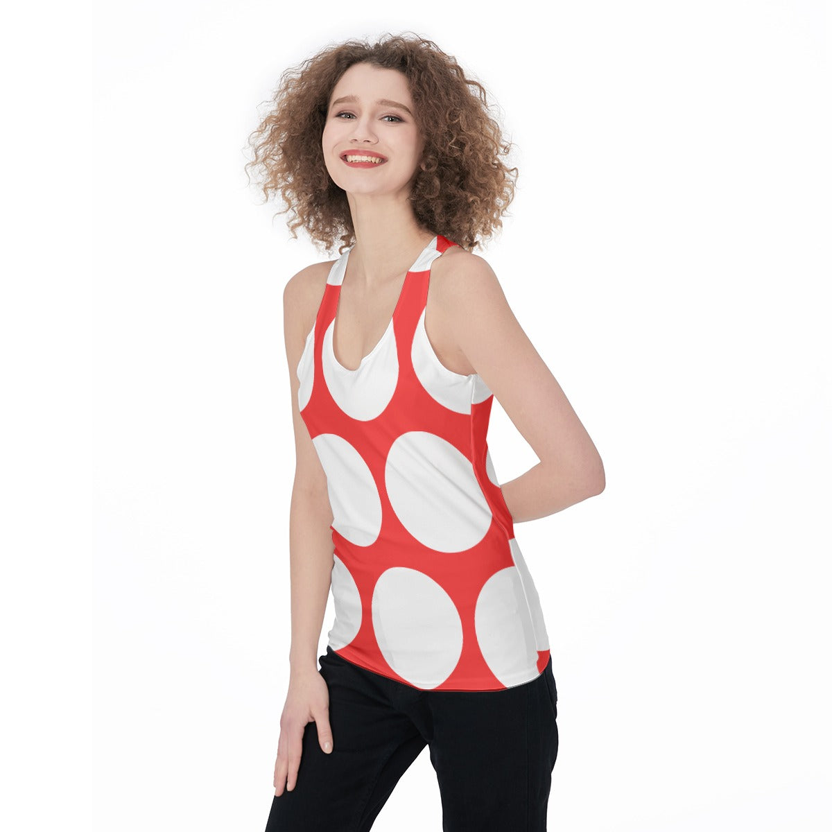 Women's Red Just Shroomy Racerback Tank Top