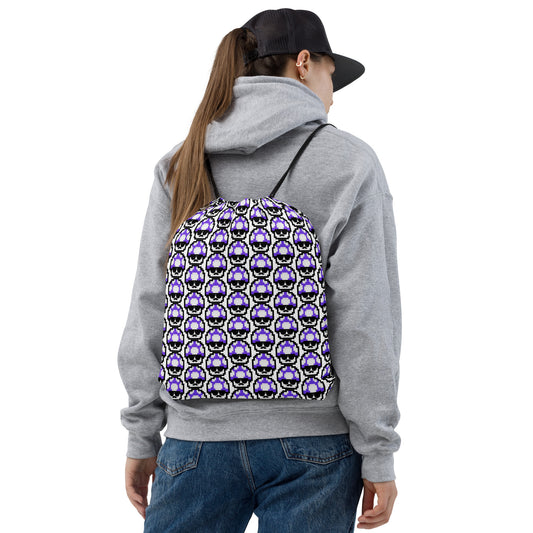 Purple Shroomate Drawstring Bag