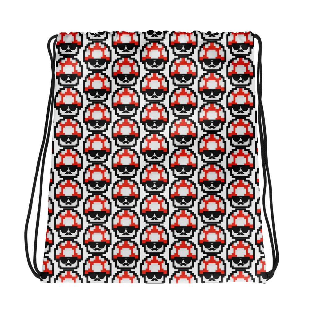 Red Shroomate Drawstring Bag