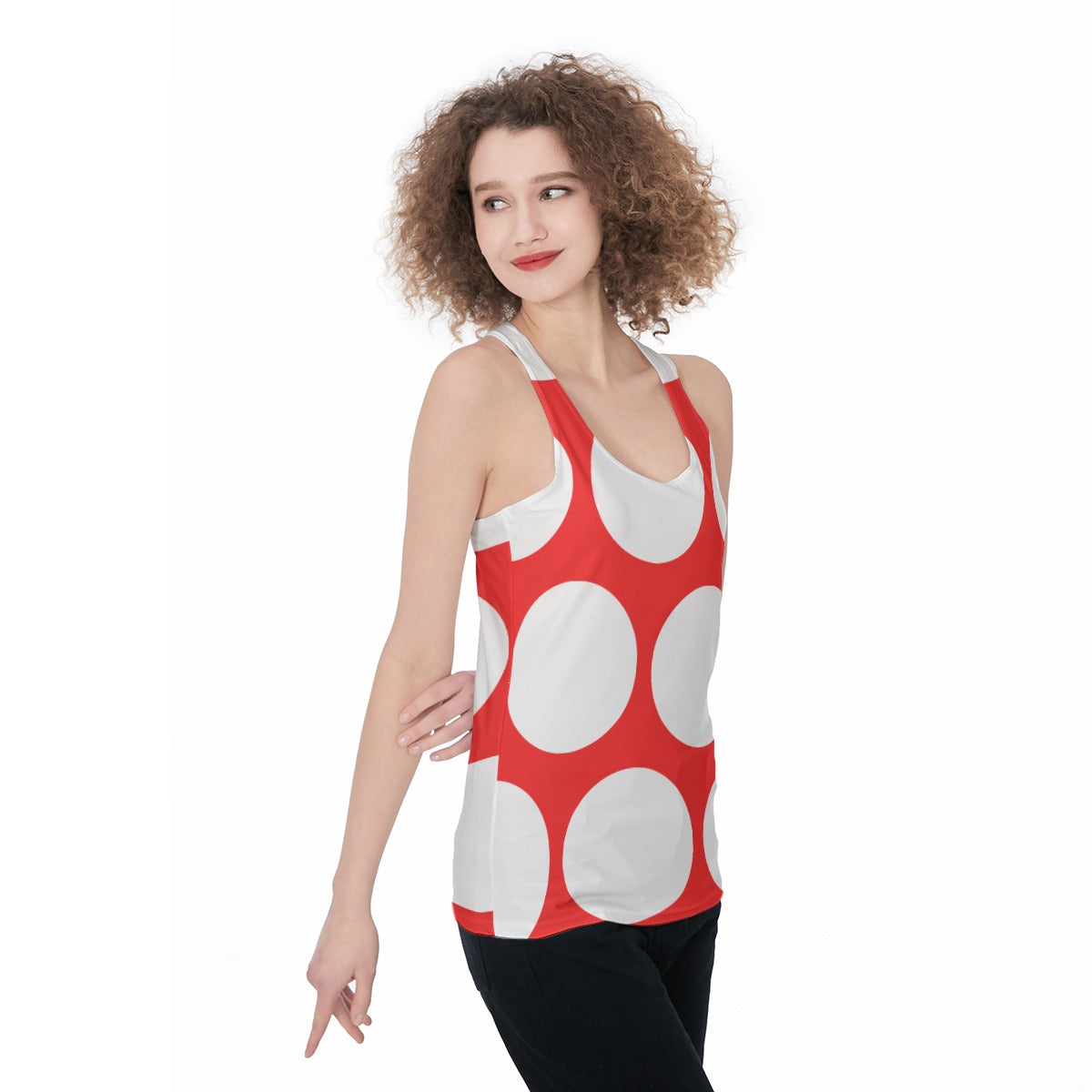 Women's Red Just Shroomy Racerback Tank Top
