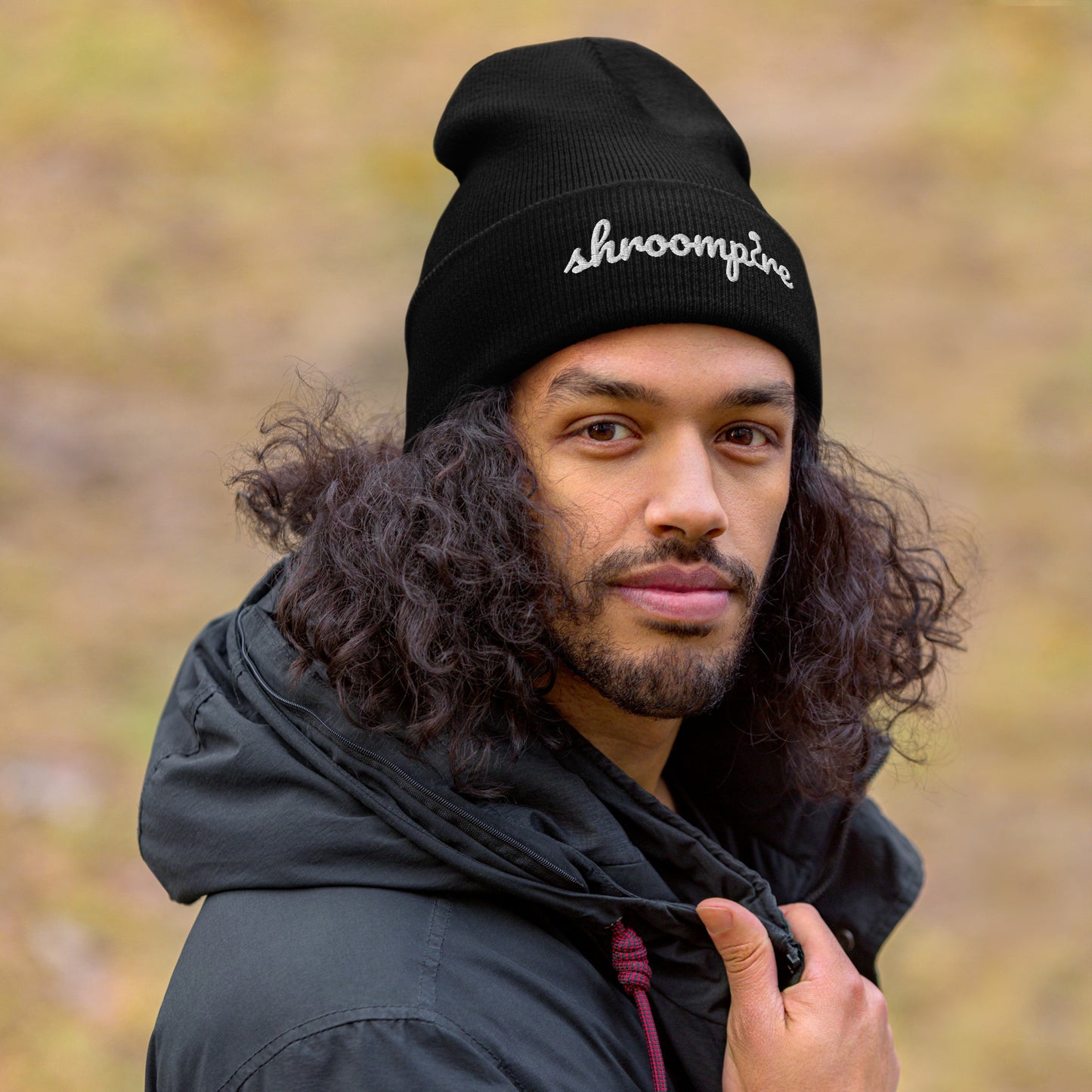 White Shroompire Logo Cuffed Beanie