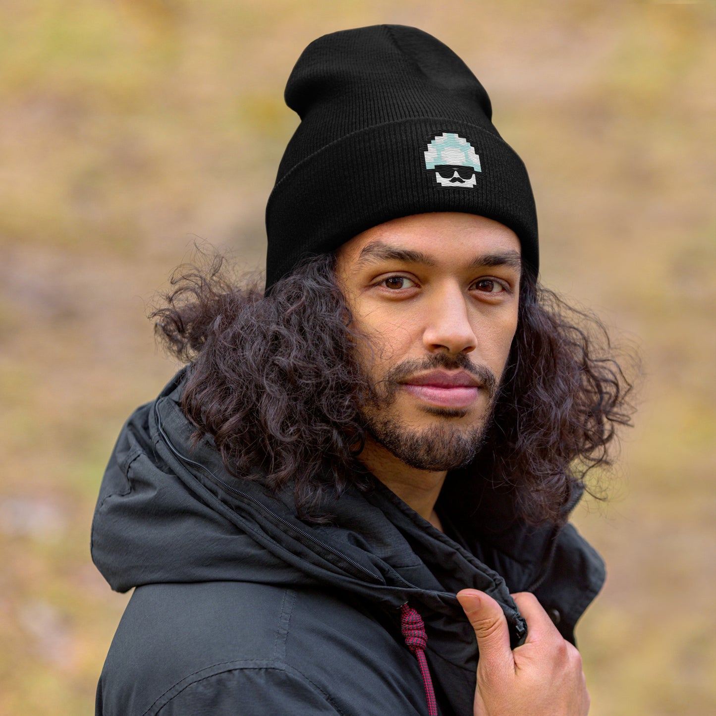 Teal Shroomate Cuffed Beanie