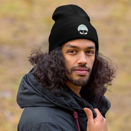 Teal Shroomate Cuffed Beanie