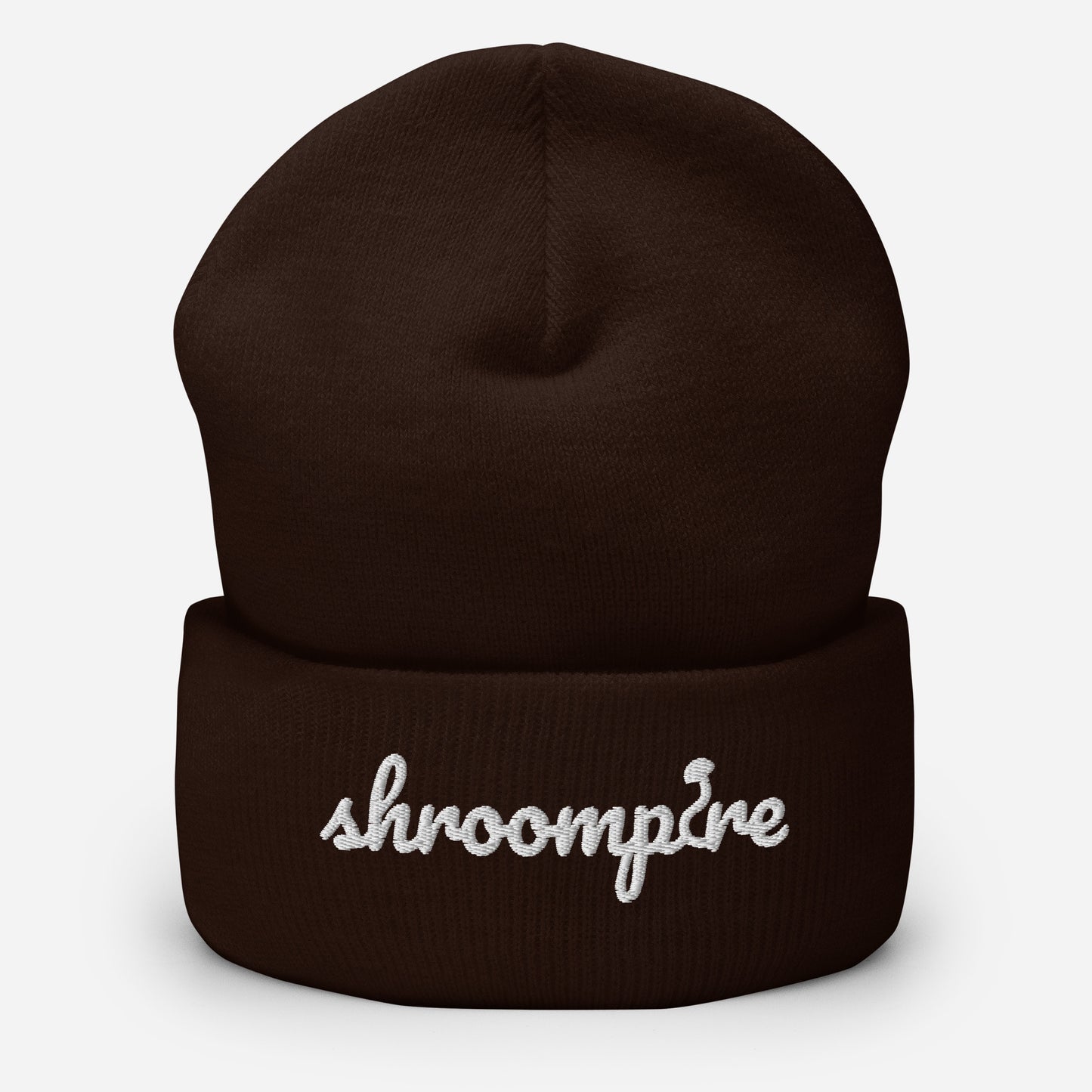 White Shroompire Logo Cuffed Beanie
