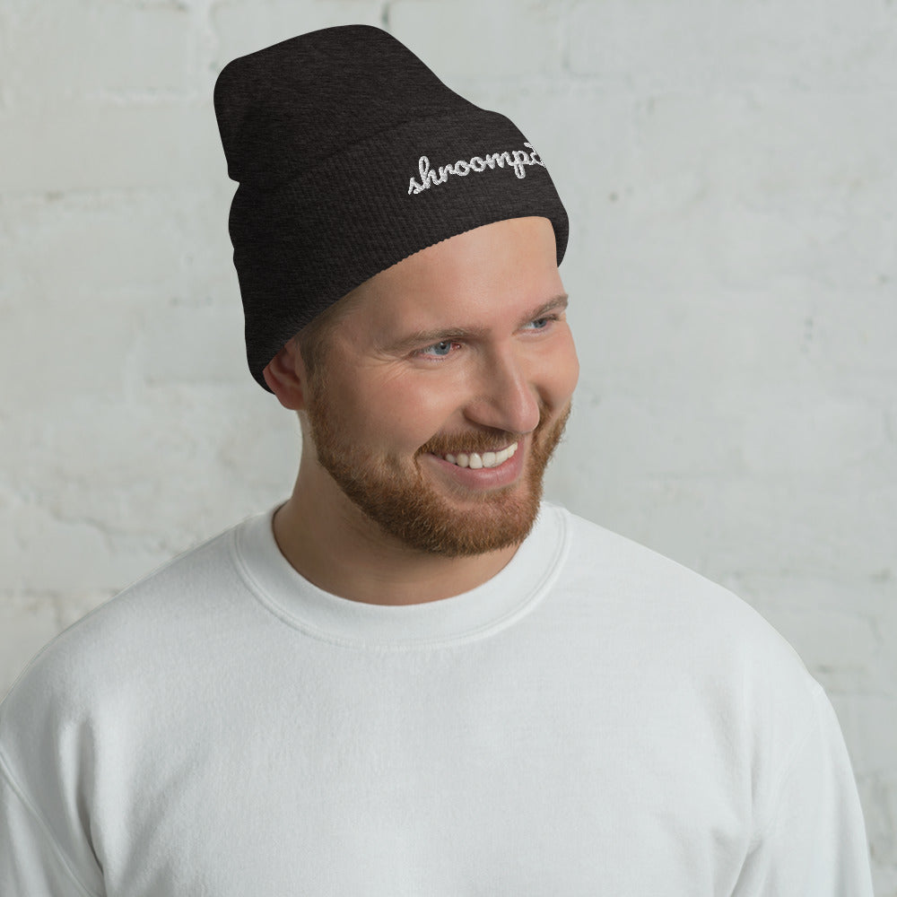 White Shroompire Logo Cuffed Beanie