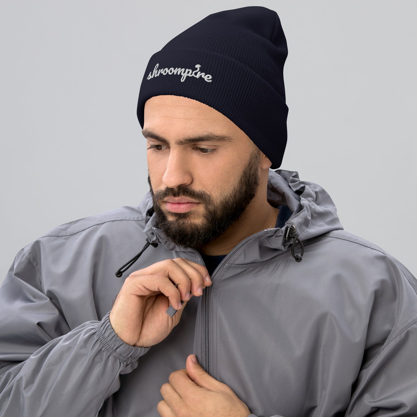 White Shroompire Logo Cuffed Beanie