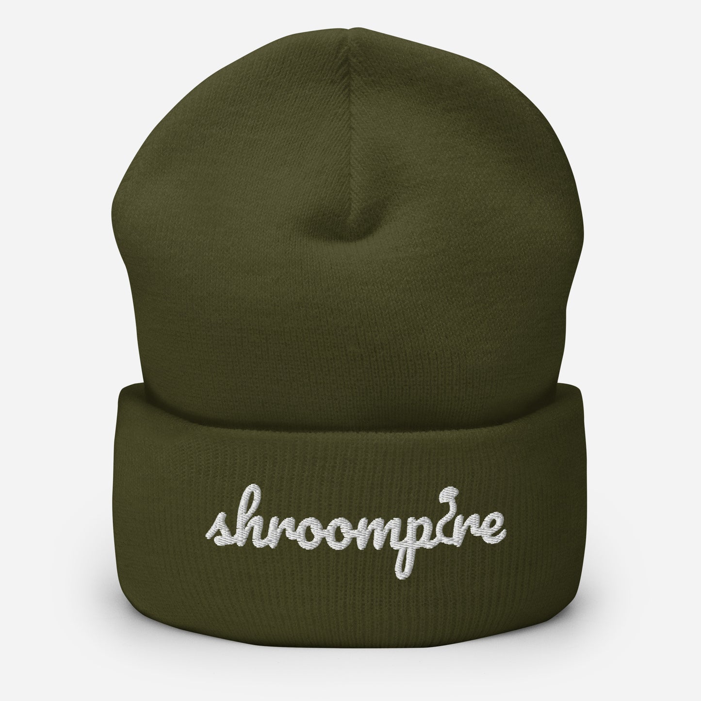 White Shroompire Logo Cuffed Beanie