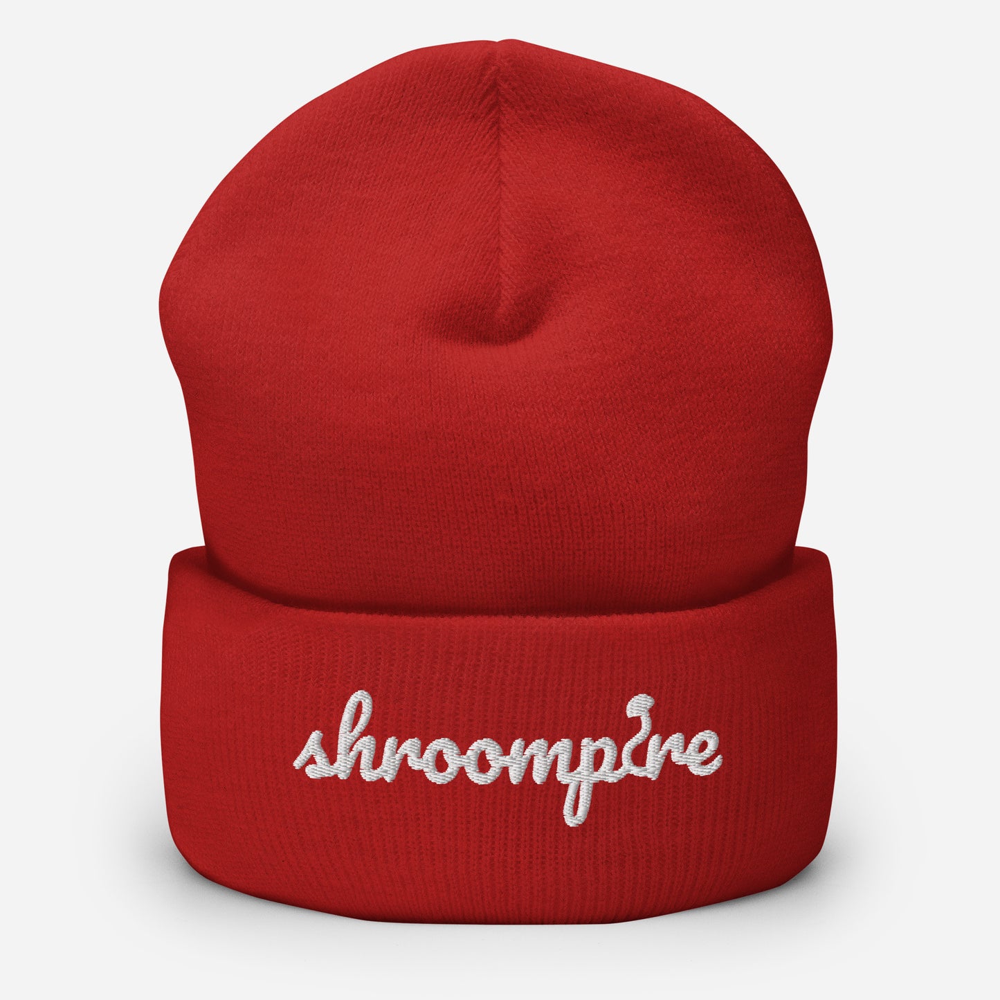 White Shroompire Logo Cuffed Beanie