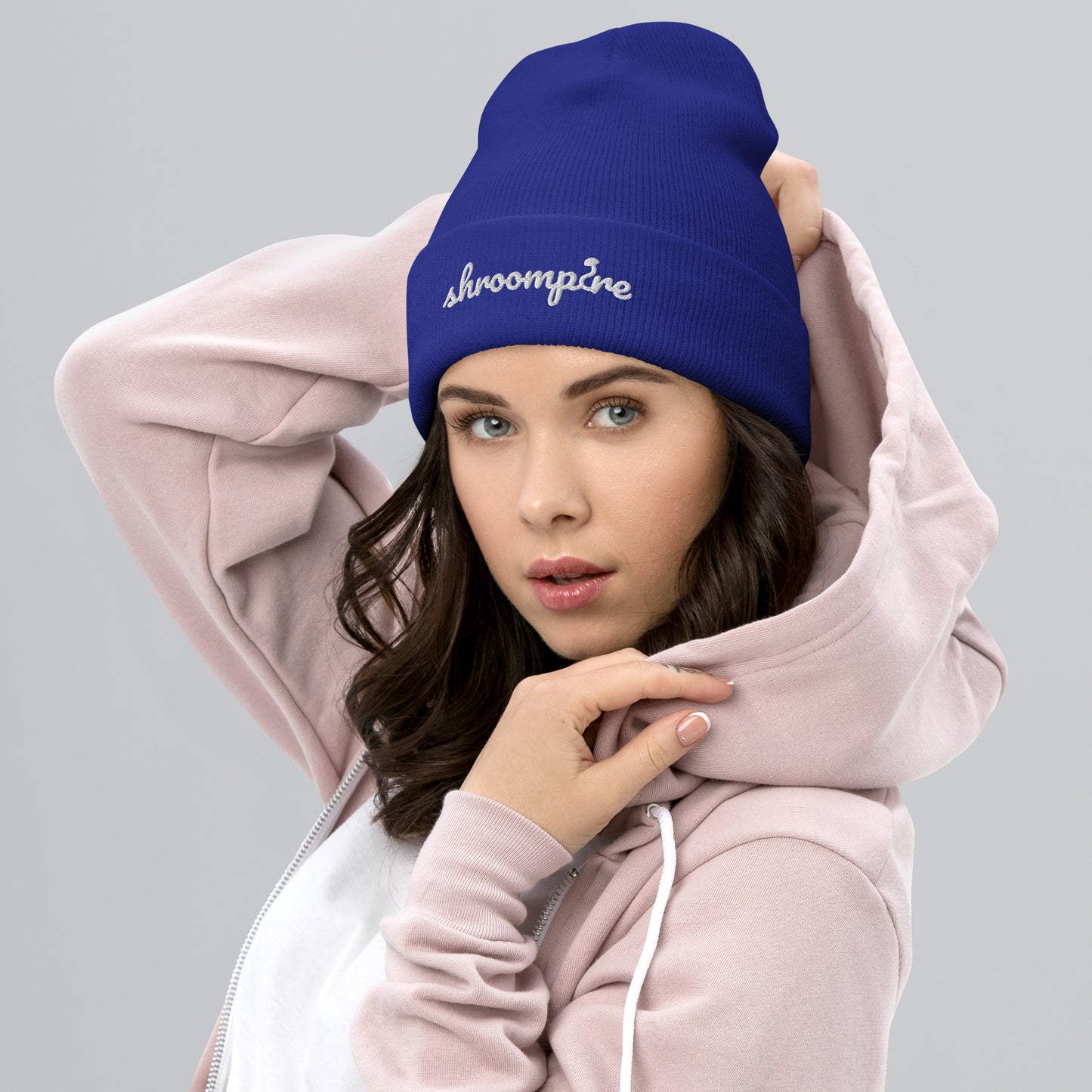 White Shroompire Logo Cuffed Beanie