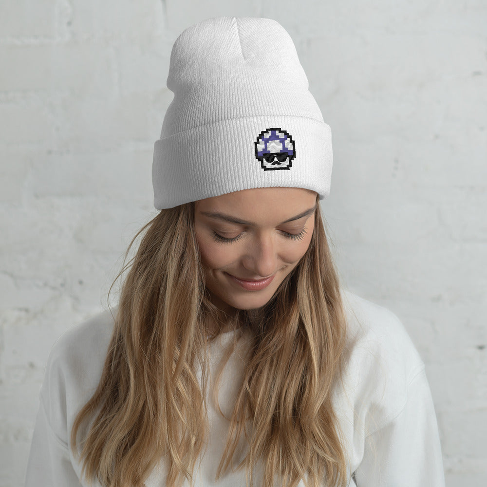 Purple Shroomate Cuffed Beanie