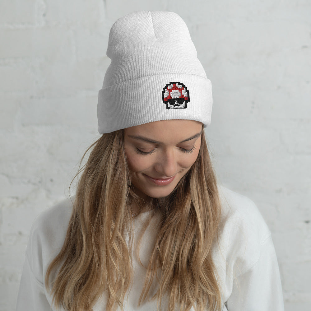Red Shroomate Cuffed Beanie